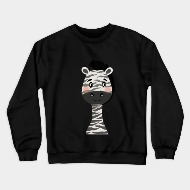 Baby Zebra Nursery Illustration Crewneck Sweatshirt by gusstvaraonica